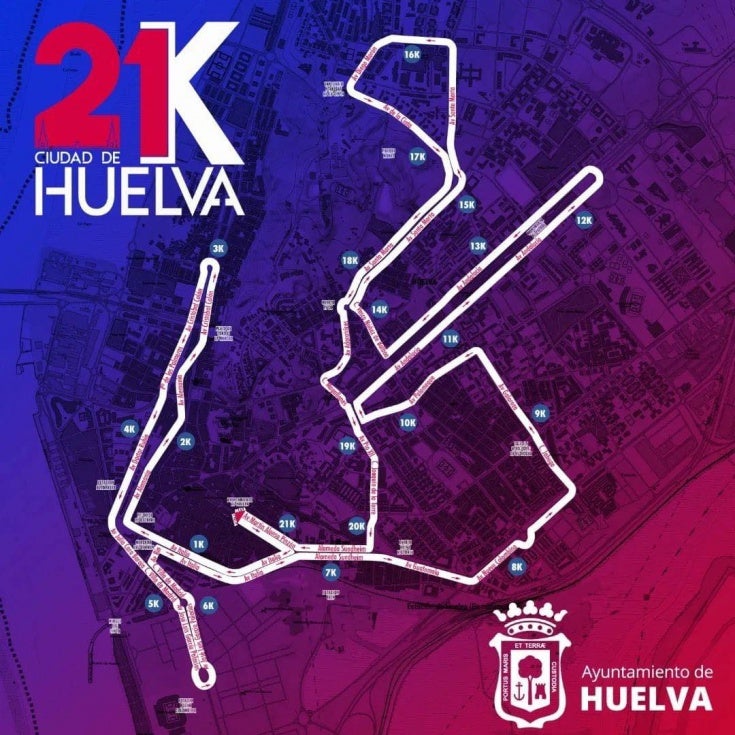 El 21k Ciudad de Huelva hace oficial su recorrido: homologado y de una vuelta