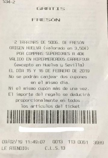 Carrefour vuelve a 'devaluar' el precio del fresón de Huelva regalando tarrinas por compras superiores a 40 euros