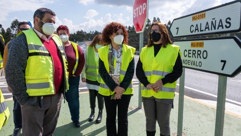 María Eugenia Limón visita las mejoras de las comunicaciones en varias carreteras del Andévalo