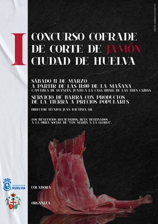 Precios muy populares en el bar de las Tres Caídas durante el primer concurso cofrade de corte de jamón 'Ciudad de Huelva'