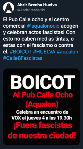 El runrún: Boicot a VOX en Aqualon