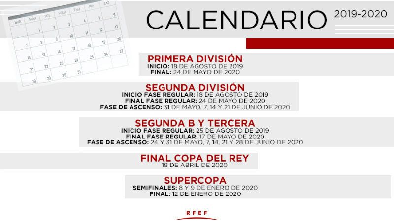 La próxima liga se iniciará en Segunda División el 18 de agosto y en Segunda B y Tercera el 25