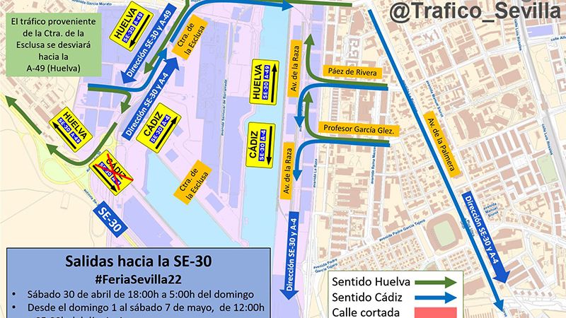 ¿Vas a Sevilla a trabajar estos días? Ojo a la reordenación del tráfico por la Feria