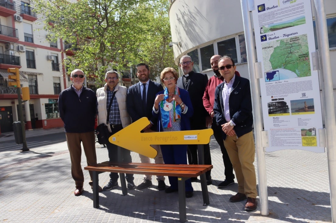 Huelva ya tiene su primer banco peregrino