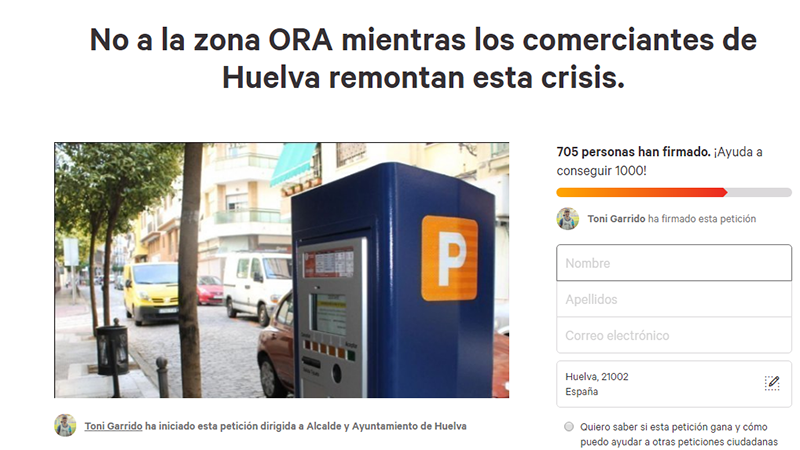 Más de 700 personas se han sumado ya a la petición de mantener la zona ORA inactiva