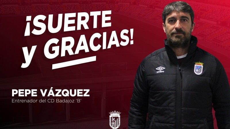 Pepe Vázquez no seguirá la próxima temporada en el banquillo del filial del Badajoz