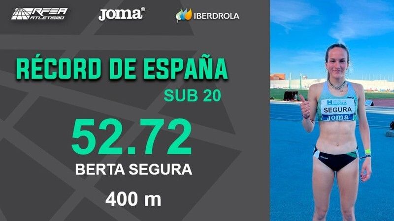 Berta Segura, récord de España Sub 20: 'Sabía que la pista de Huelva era muy buena para hacer marcas'