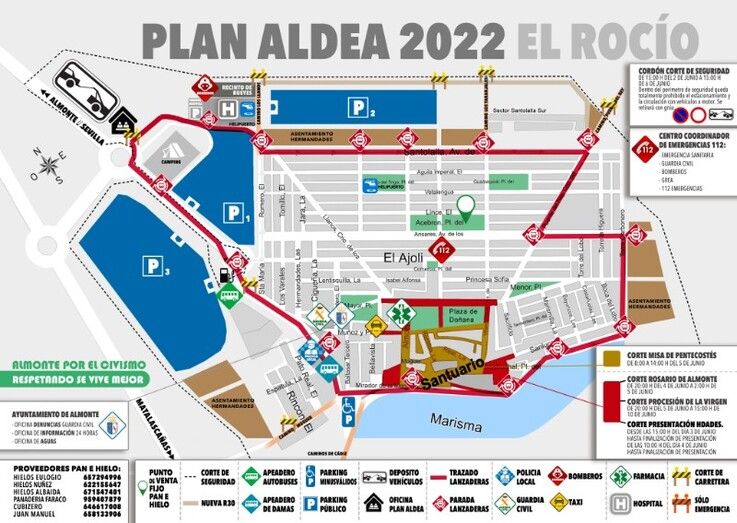 El Ayuntamiento de Almonte emite un bando para que los rocieros sepan dónde pueden circular y aparcar este fin de semana