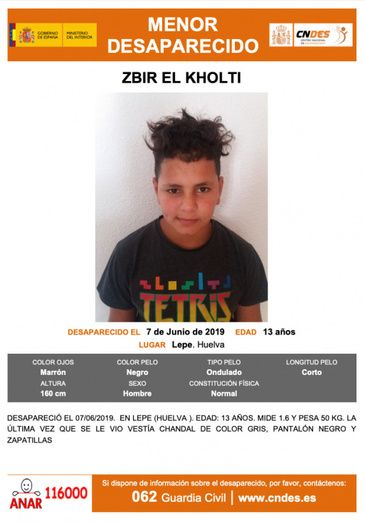 Desaparecido un menor de 13 años en Lepe