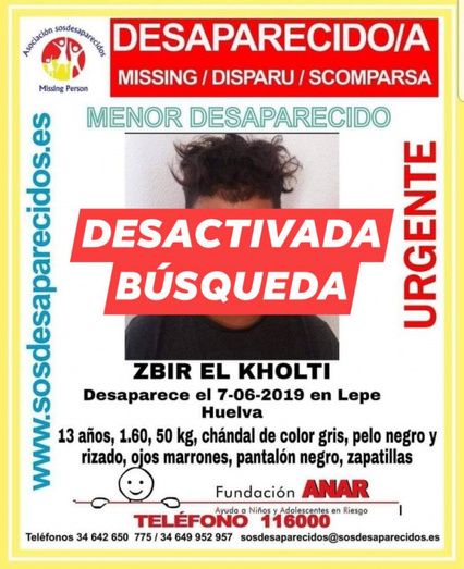Localizan en buen estado al menor de 13 años desaparecido en Lepe