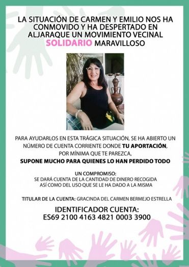 Vecinos de Aljaraque piden donaciones para una familia que lo perdió todo en un incendio