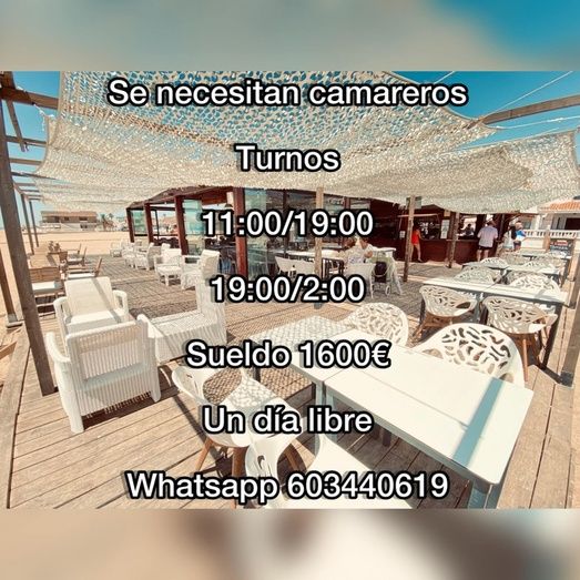 El Chiringuito Atlántico, en La Antilla, busca camareros por 1.600 euros