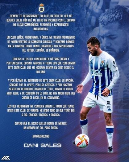 Dani Sales se despide con elegancia del Decano tras no ofrecer su mejor nivel