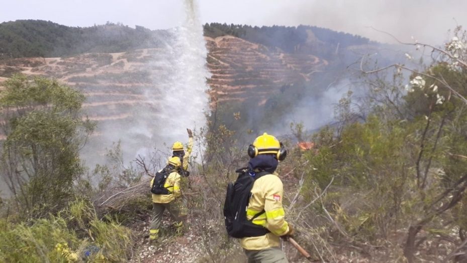 Controlado el incendio forestal en el paraje Finca de Lima de Almonaster