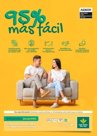 Caja Rural del Sur lanza la 'Hipoteca Joven 95%' que facilita a los jóvenes la compra de vivienda