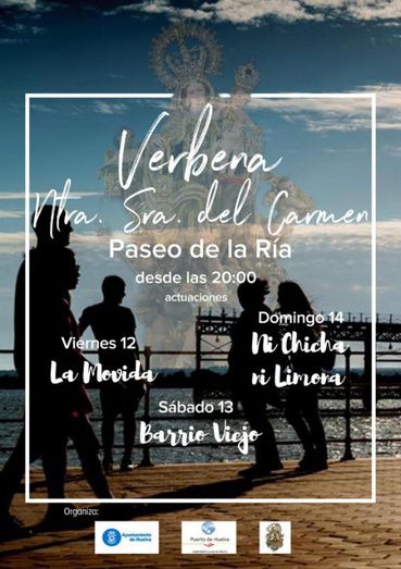 Tres conciertos en el Paseo de la Ría en la velada en honor a la Virgen del Carmen