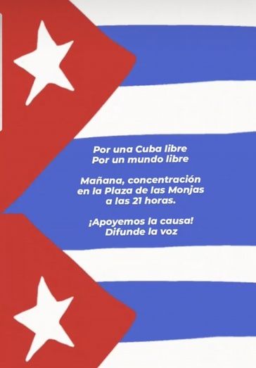 Convocan una concentración en apoyo al pueblo cubano en la plaza de las Monjas