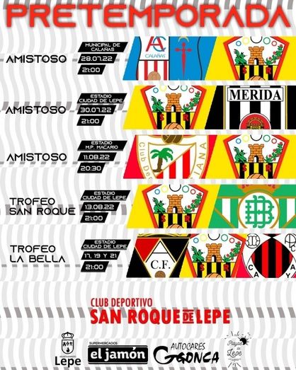 El San Roque de Lepe publica su calendario de partidos amistosos