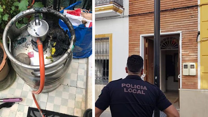 Intoxicada por humo tras explotar una bolsa de gas de un calentador en Lepe