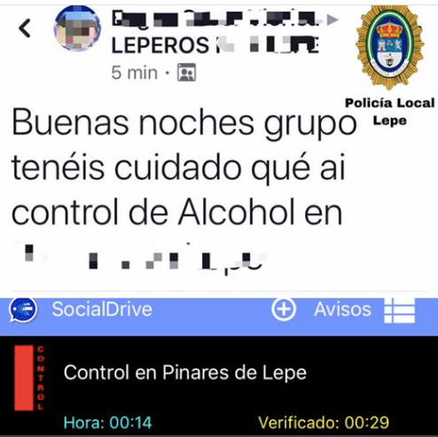 Localizan a una persona que avisó de un control de alcoholemia en Lepe por redes sociales