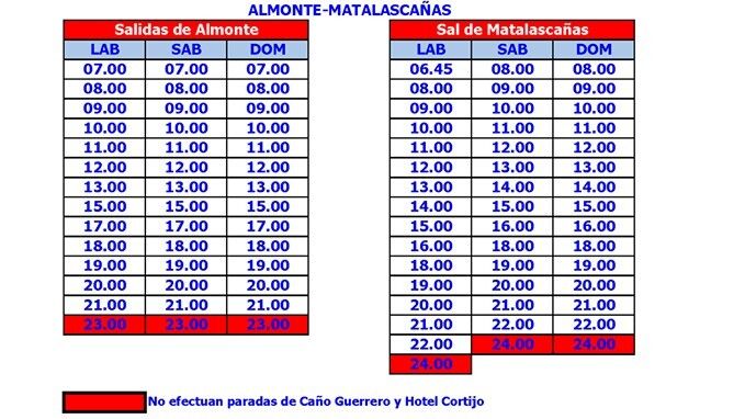 Suspendido, con una excepción, el transporte nocturno entre Almonte y Matalascañas