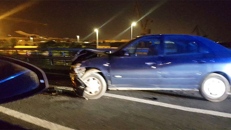Una colisión múltiple el el puente del Odiel se salda con varios heridos y retenciones kilométricas