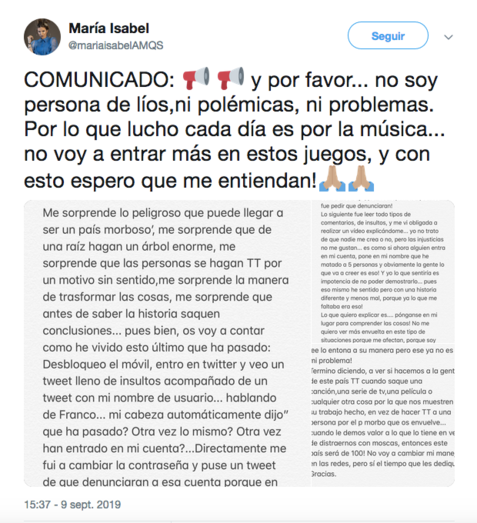 El runrún: María Isabel, ¿franquista?