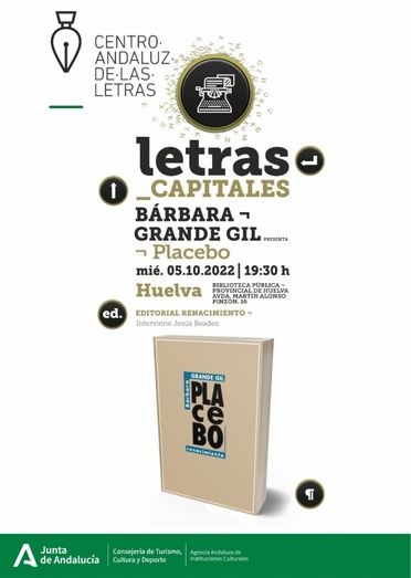 Bárbara Grande Gil presenta en Huelva su nuevo poemario 'Placebo'