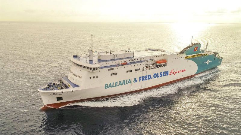 Baleària y Fred. Olsen Express incorporan a la ruta Huelva-Canarias el 'Marie Curie', un barco que navega a gas