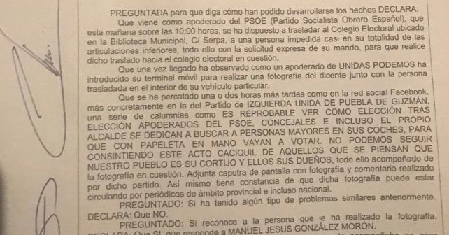 El alcalde de La Puebla denuncia a IU por 'calumnias' por decir que lleva en coche a mayores a votar