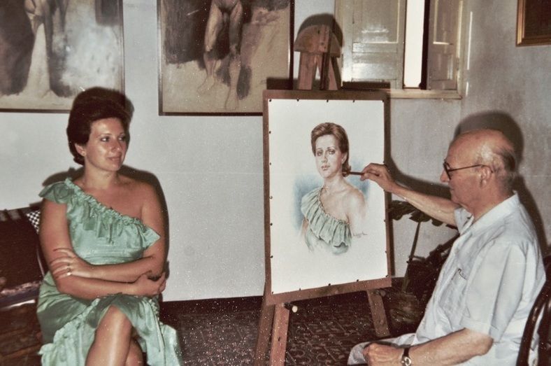 Con el pintor ayamontino Antonio Gómez Feu en el recuerdo