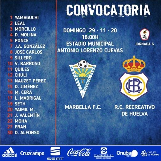 Morcillo, Dani Molina, Luis Madrigal y Ponce, novedades para viajar a Marbella