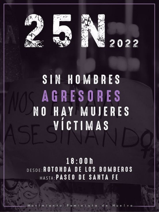 El Movimiento Feminista de Huelva pide salir a la calle el 25N para 'decir basta ya de mujeres asesinadas'