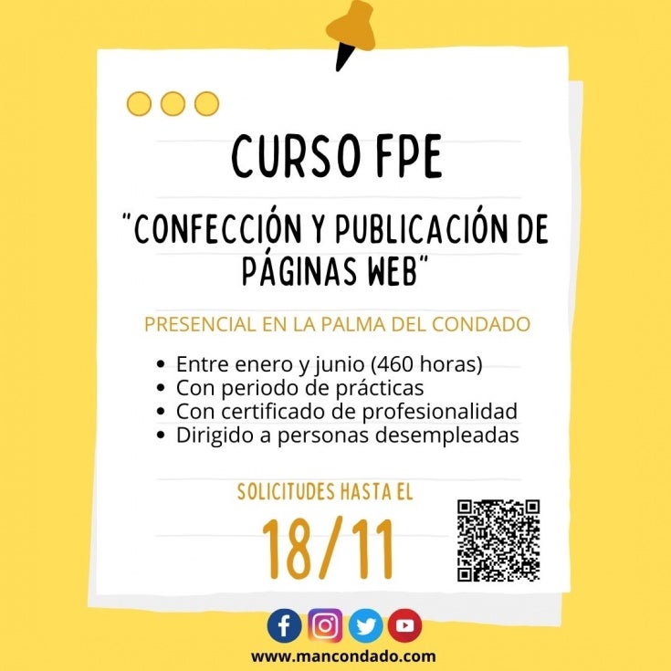 Curso gratuito de 'Confección y publicación de páginas web'