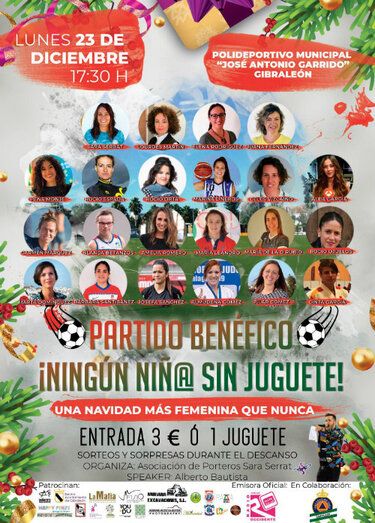 Sara Serrat organiza el partido benéfico 'Ningún niñ@ sin juguete' en Gibraleón