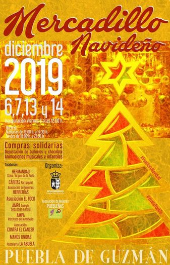 Puebla de Guzmán celebra durante el puente su tradicional Mercadillo Navideño