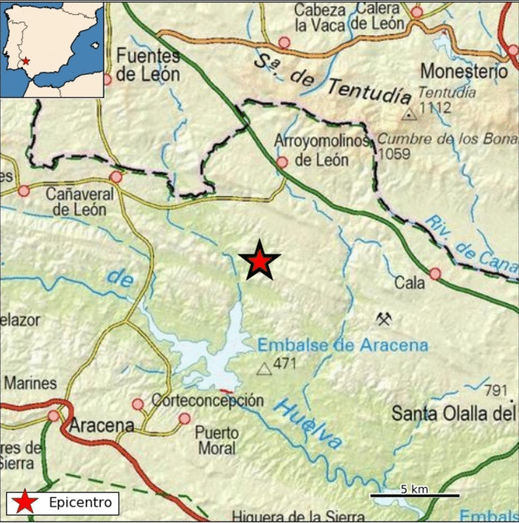 Terremoto en la Sierra con epicentro en Arroyomolinos de León