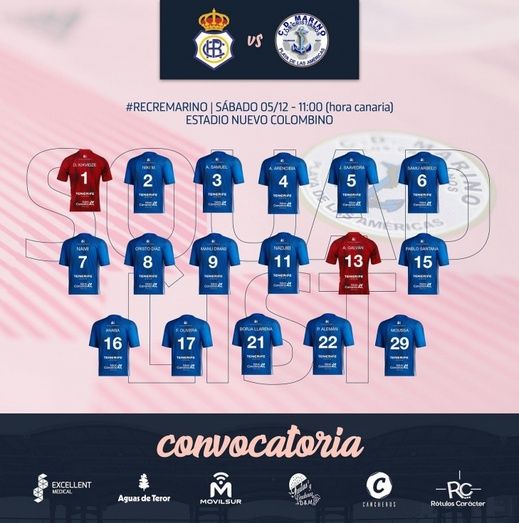 El Marino viaja a Huelva sólo con 17 jugadores y su técnico indica que quieren ser 'protagonistas con el balón'