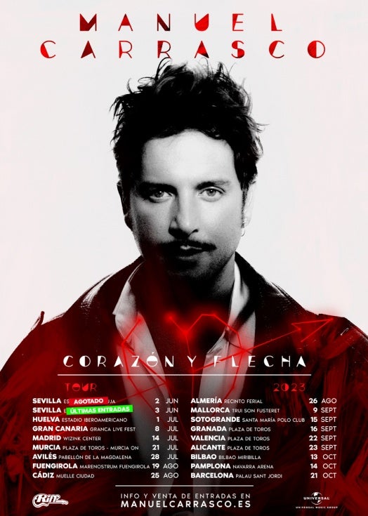 Manuel Carrasco detalla las fechas de su nueva gira, con parada en Huelva
