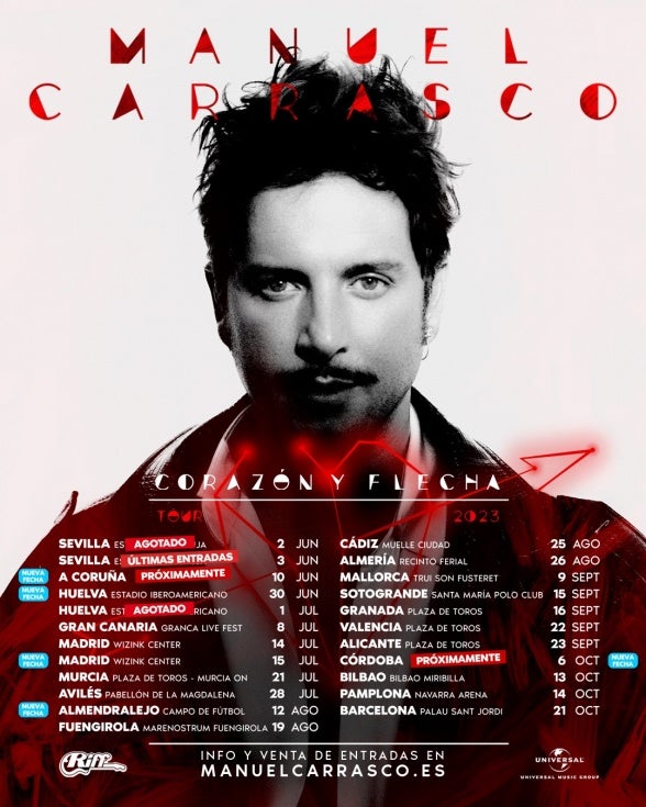 Manuel Carrasco amplía su gira con nuevas fechas, una de ellas en Huelva