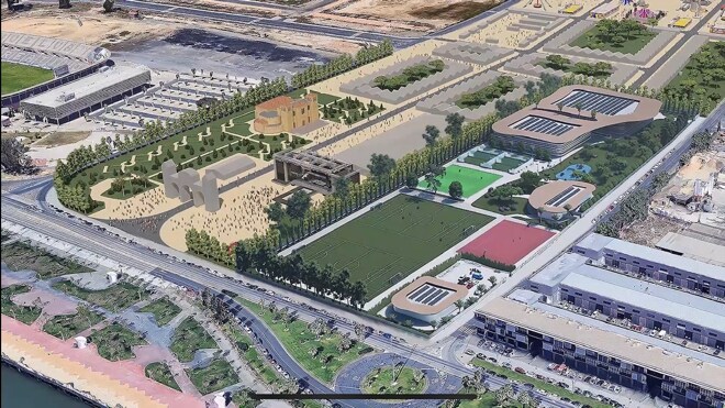 El proyecto de la ciudad deportiva junto a la ría de Huelva