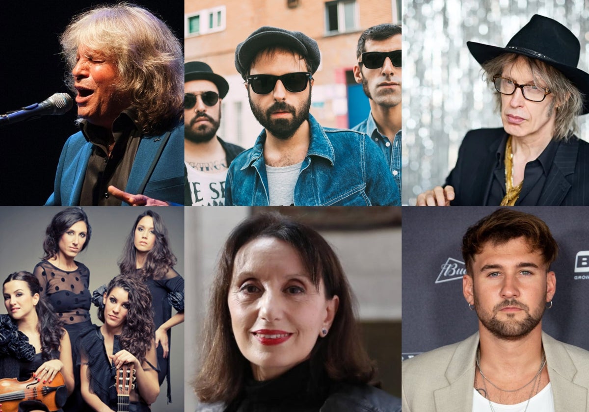 Cartel de algunos de los artistas que actuarán en estas Fiestas Colombinas 2023