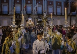 La inédita procesión de la Virgen de la Cinta por el centro de Huelva