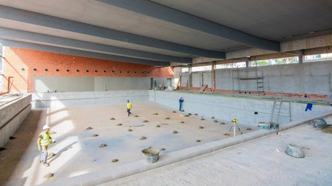 Las obras de la piscina cubierta de la Ciudad Deportiva de Huelva