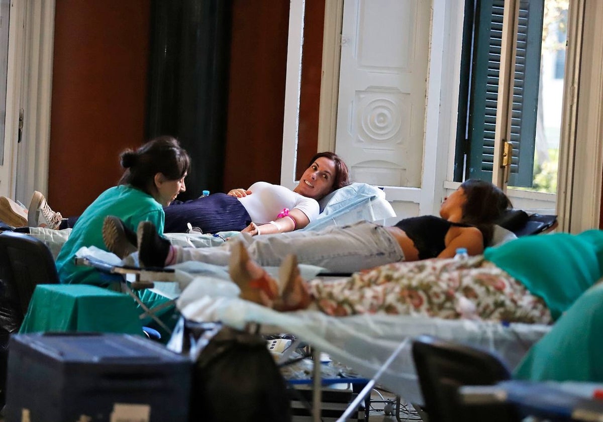 Una de las colectas de sangre realizadas este año en la Casa Colón de Huelva