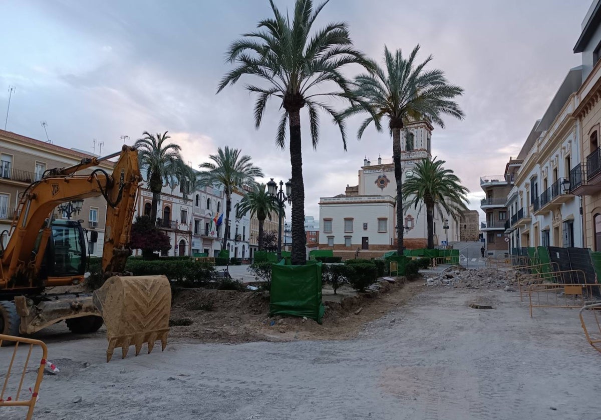 Parte de la estructura hallada en San Pedro durante las obras de remodelación de la plaza