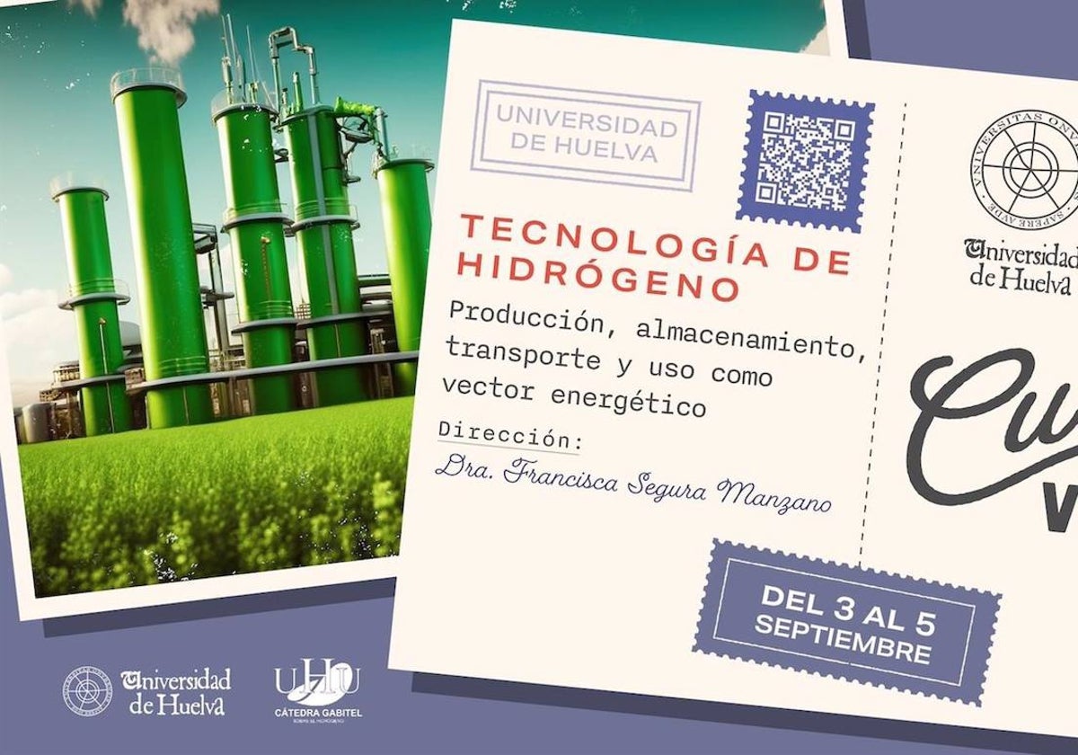 Cartel del Curso de Verano de la Universidad de Huelva 'Tecnología de Hidrógeno'
