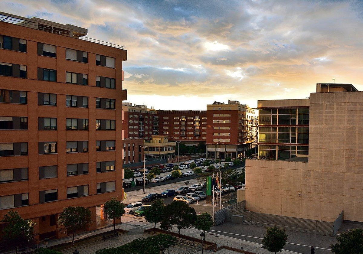 Atardecer en el barrio de Zafra en Huelva capital