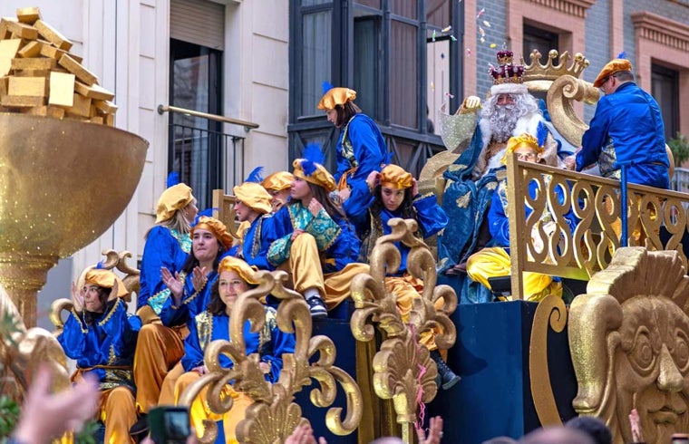 El Rey Melchor durante la cabalgata