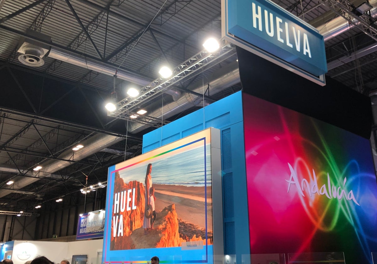 Detalle del stand de Huelva en una edición pasada de Fitur